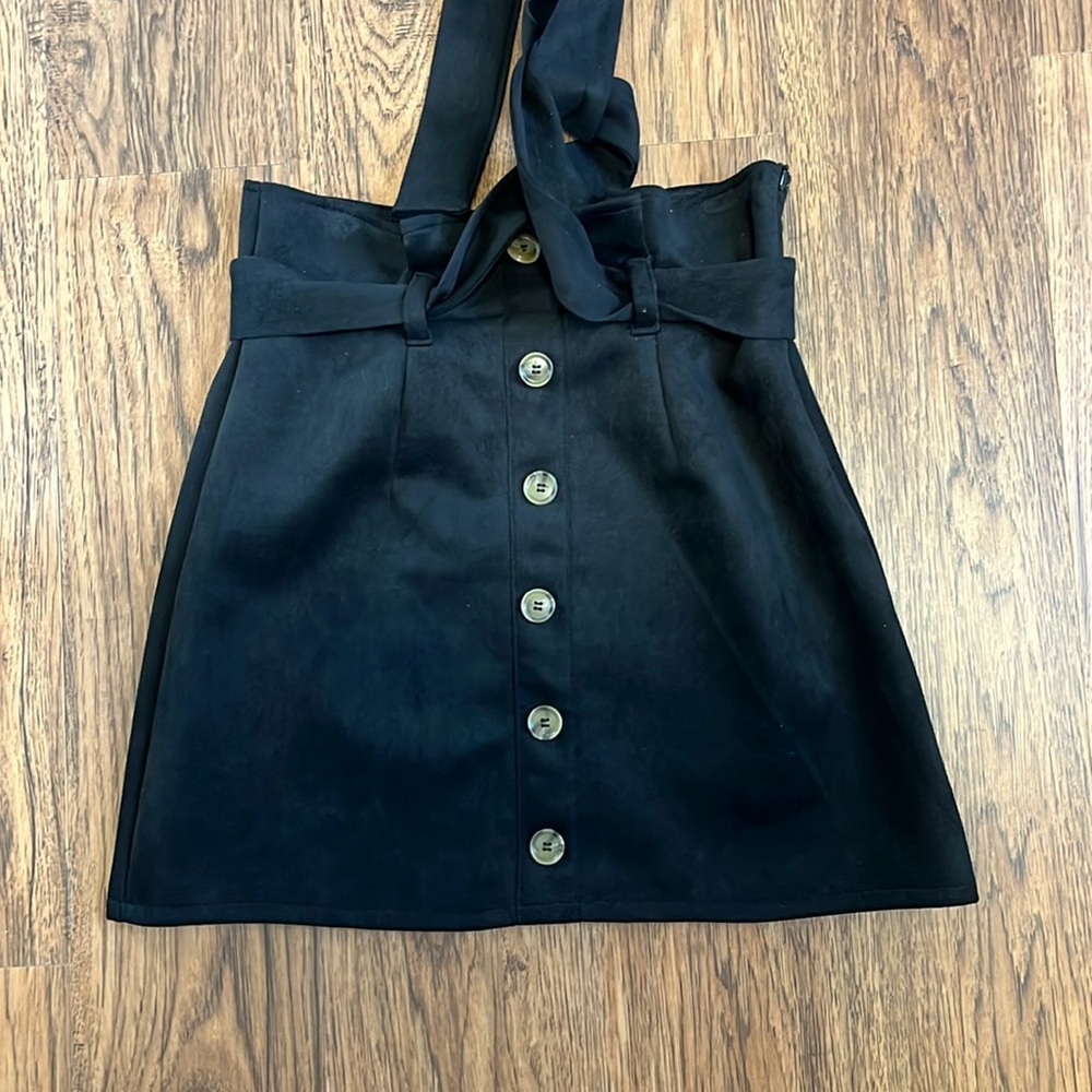 Velvet paper bag skirt